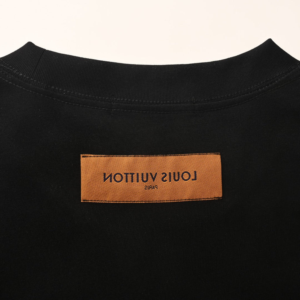 Mottled Logo Print Crew Neck Short Sleeve T-Shirt
