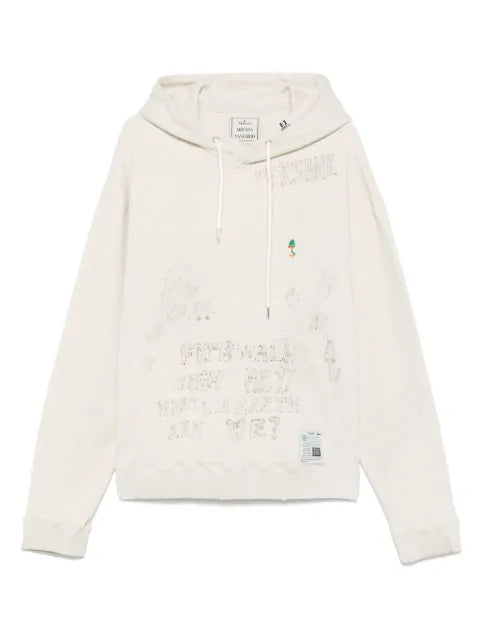 Maison MIHARA YASUHIRO distressed graffiti-print hoodie