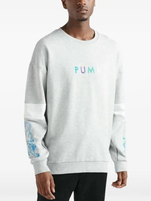 PUMA crewneck sleeve panelled T-shirt
