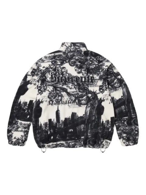 Supreme New York printed fleece jacket