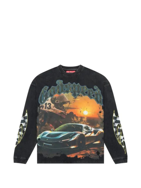GODSPEED sunset drift print long-sleeve sweatshirt