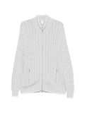 Eleventy cable-knit zip-up cardigan