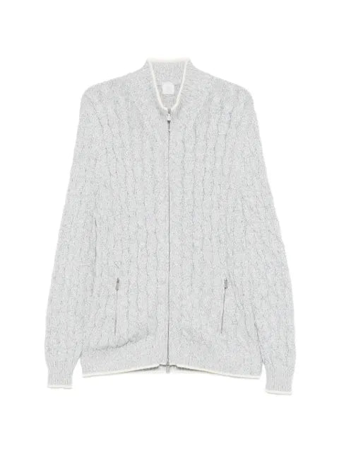Eleventy cable-knit zip-up cardigan