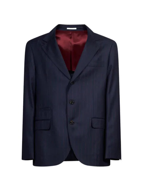 Brunello Cucinelli pinstriped single-breasted blazer