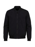 BOSS crinkled-finish logo-patch jacket