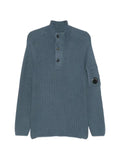 C.P. Company full rib cotton half button Lens sweater