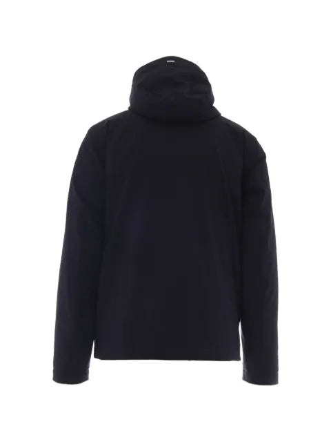 Herno hooded concealed-fastening jacket