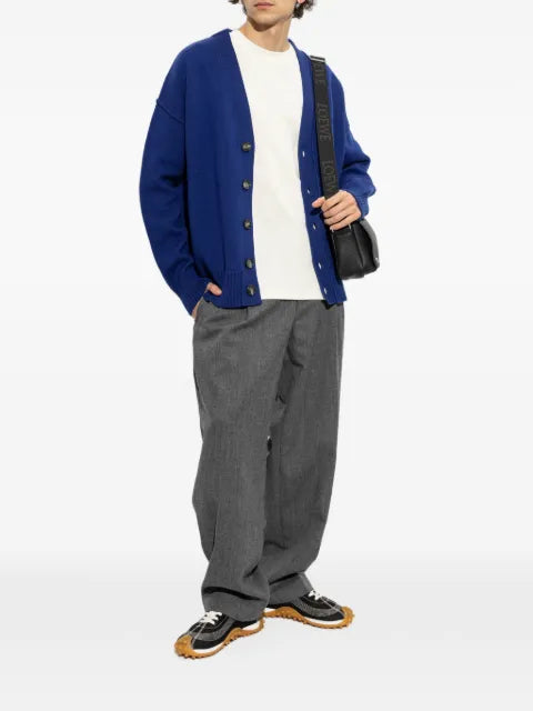 AMI Paris natural wool cardigan with Ami de Coeur