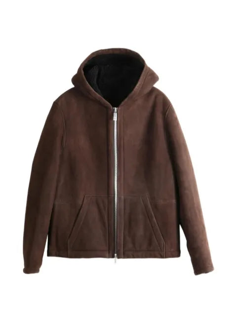 Yves Salomon suede hooded jacket