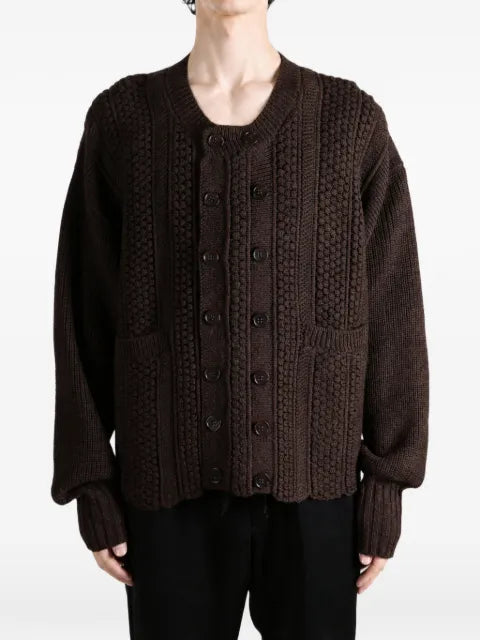 TAIGA TAKAHASHI LOT.506 double-breasted textured-knit cardigan