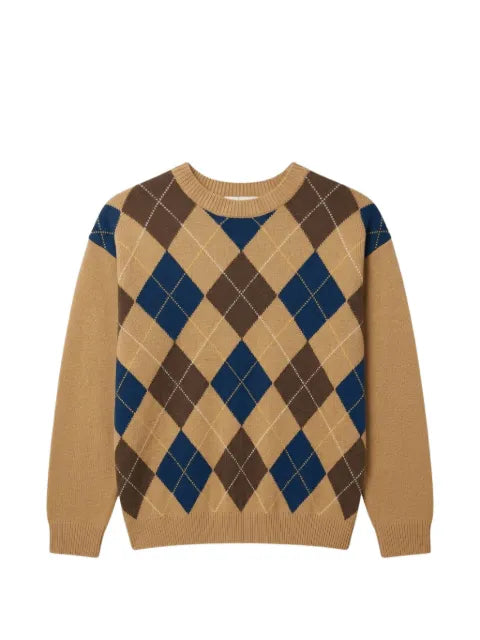 DUNST argyle-intarsia sweater