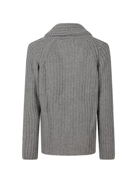 LBM double-breasted ribbed-knit sweater