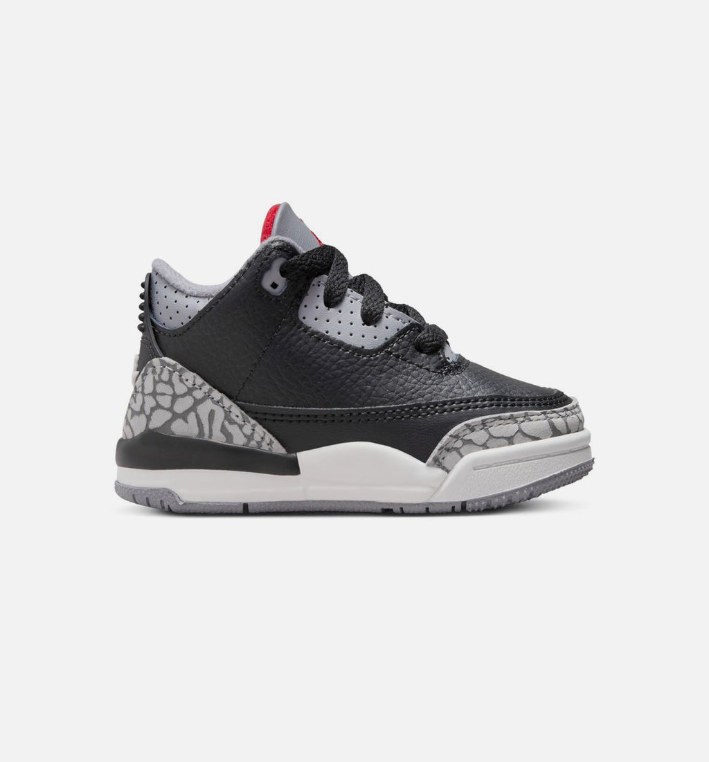 Air Jordan 3 Retro Black Cement Infant & Toddler Lifestyle Shoe - Black/Fire Red/Cement Grey/Summit White
