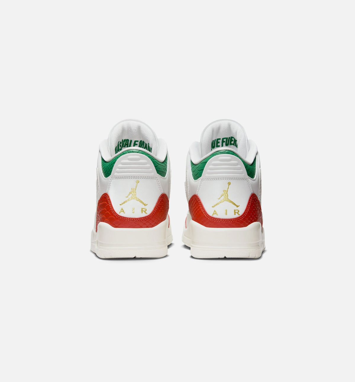 Air Jordan 3 Retro El Vuelo Men's Lifestyle Shoes - Summit White / Pine Green / Dragon Red / Metallic Gold