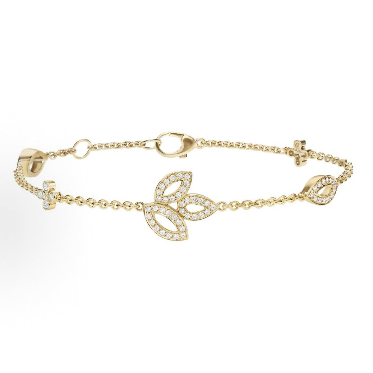 Harry Winston Style Leaf Cubic Zirconia Bracelet