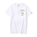 Bathing Ape T-Shirt Summer Golden Printing Men's and Women's plus Size Loose Short Sleeve
