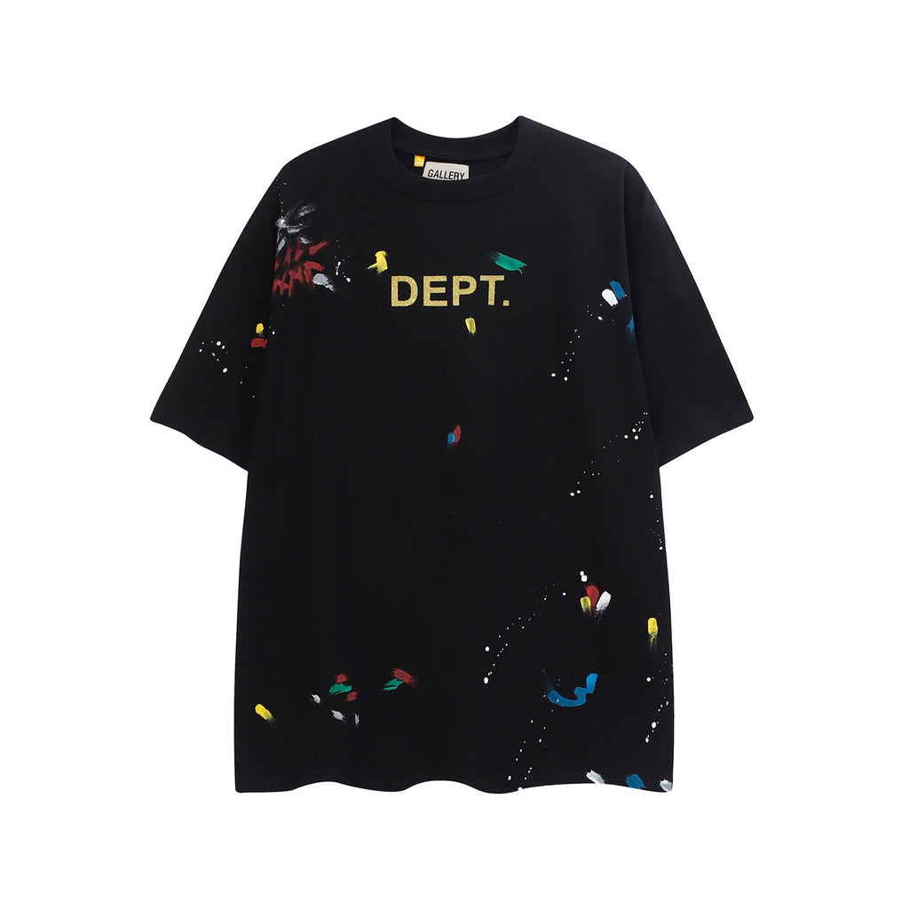 Gallery Dept T Shirts  Splashed Ink Printing Loose Short Sleeve Base Lining
