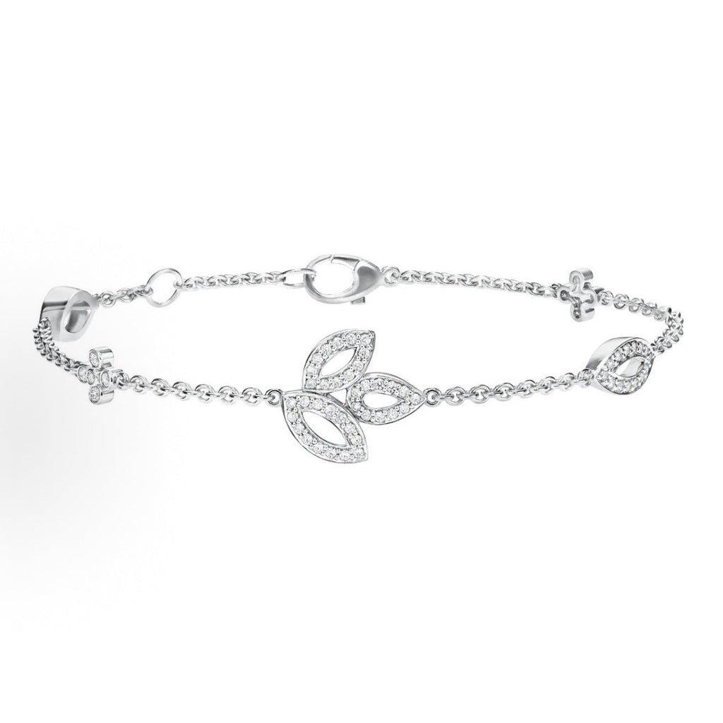 Harry Winston Style Leaf Cubic Zirconia Bracelet