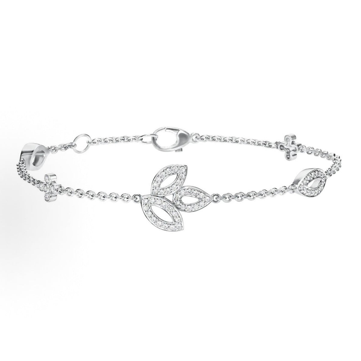 Harry Winston Style Leaf Cubic Zirconia Bracelet