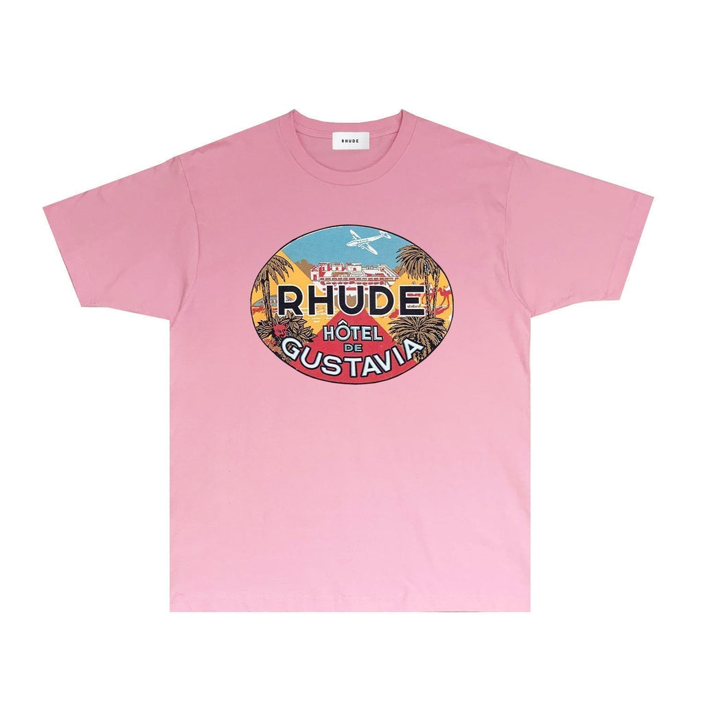 Rhude T-shirts Printed Trendy Pure Cotton