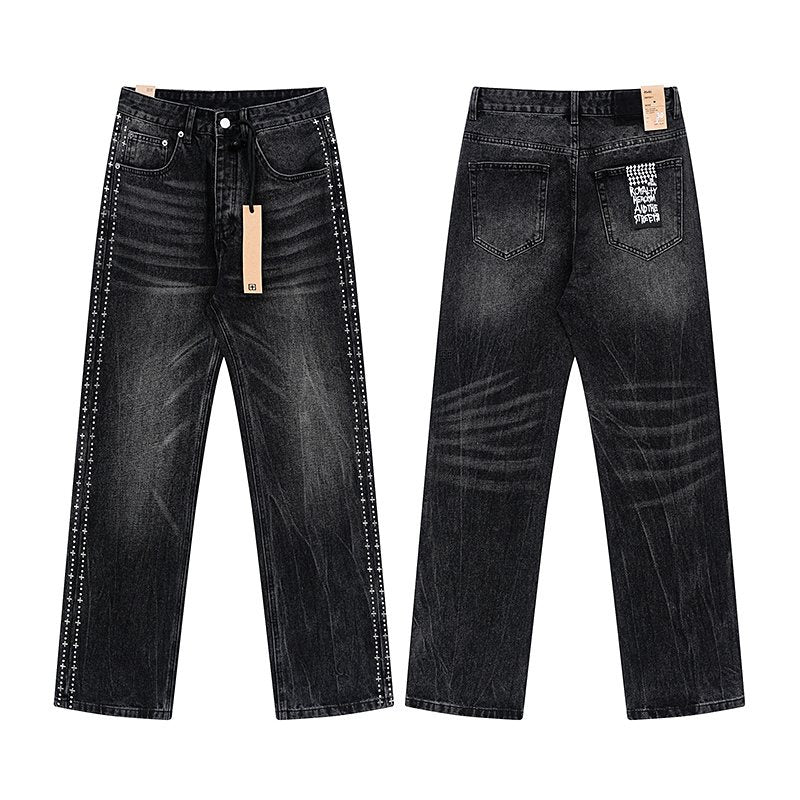 Ksubi Black Washed Straight-Leg Jeans