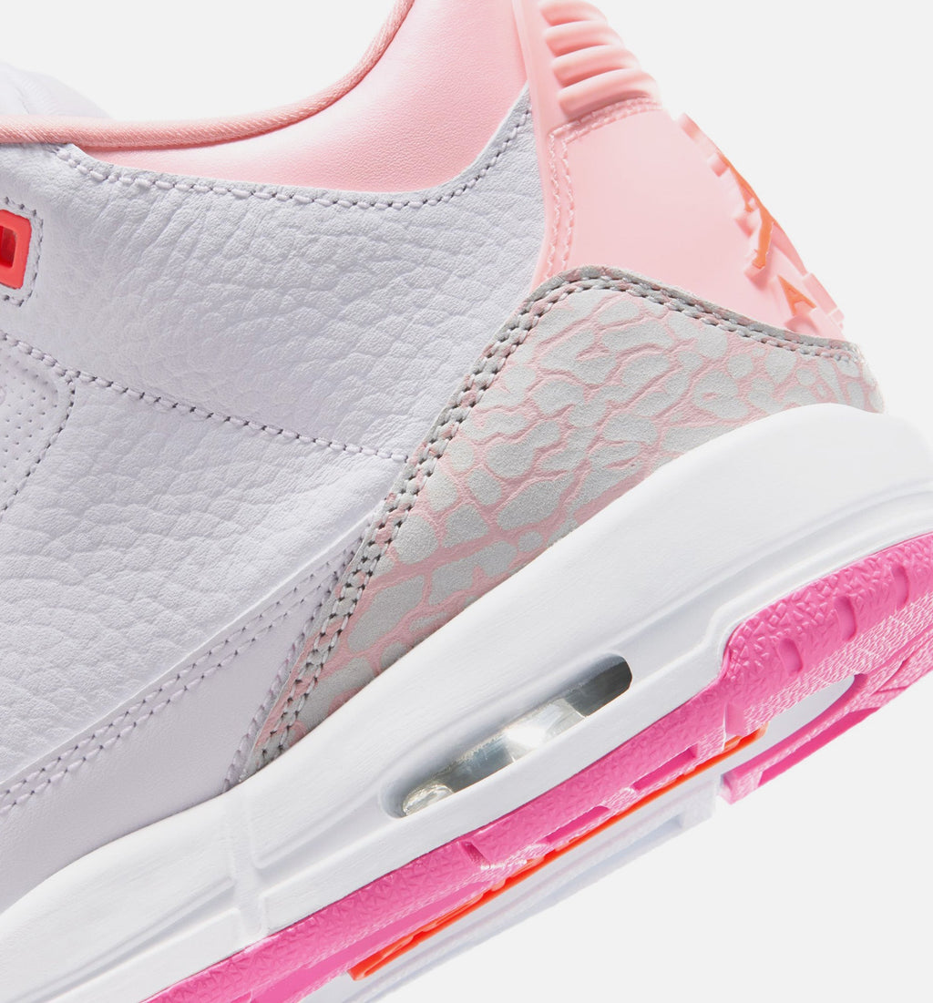 Air Jordan 3 Retro Spring Flowers Youth Sneakers - Pearl Pink/Pink Bloom/Pink Glow/Hyper Orange