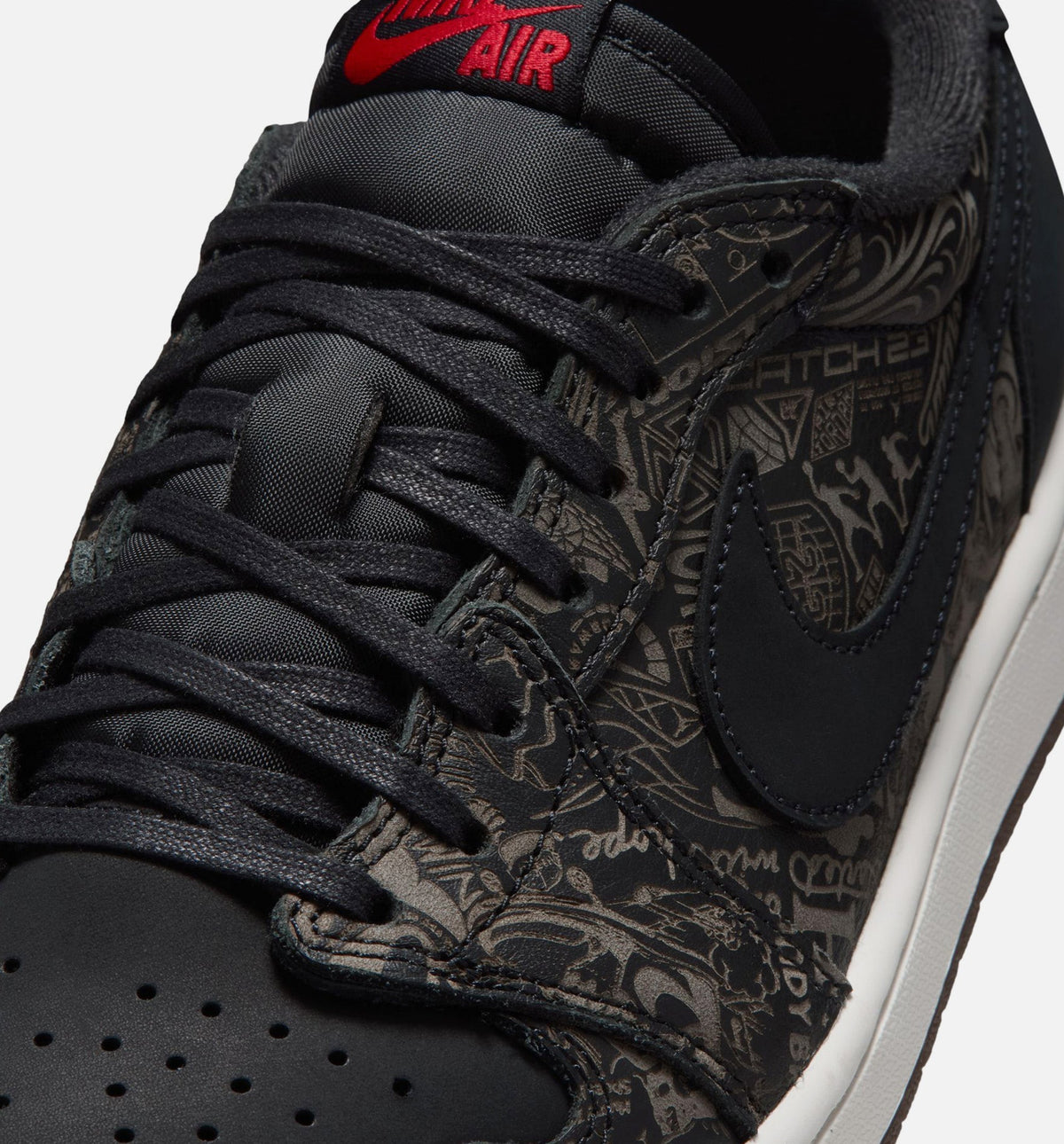 Air Jordan 1 Retro Low OG Mens Lifestyle Shoe - Black/Varsity Red/Summit White