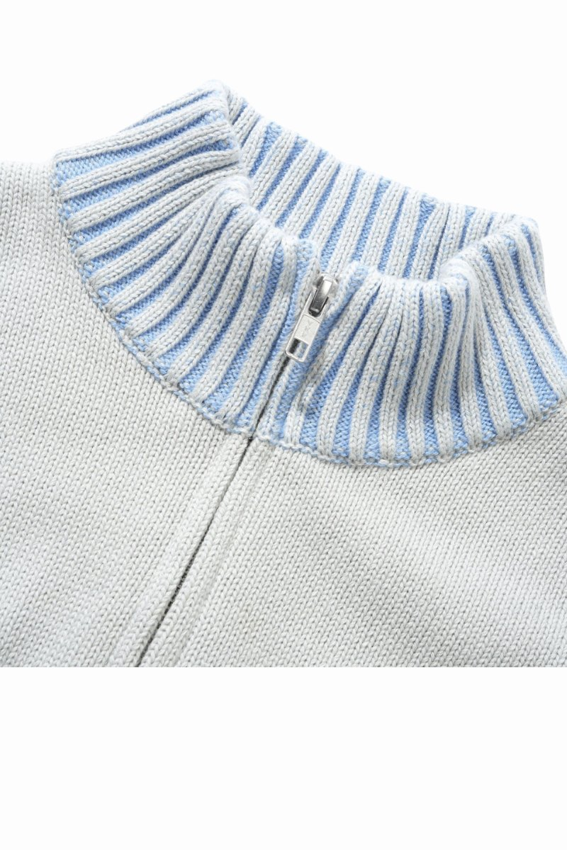 BUTTER DIAMOND ZIP-THRU KNIT Grey