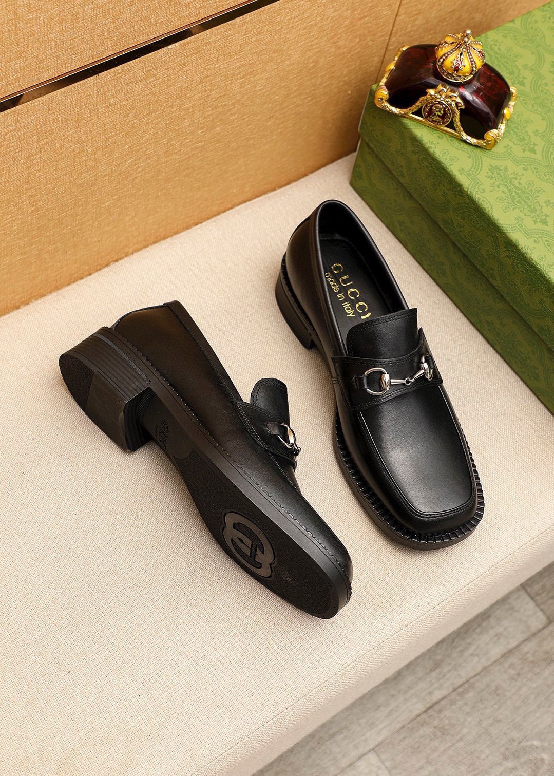 Gucci Black Horsebit-Style Leather Loafers