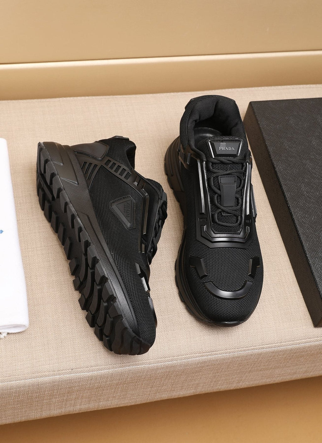 Prada Layered Platform Sneakers