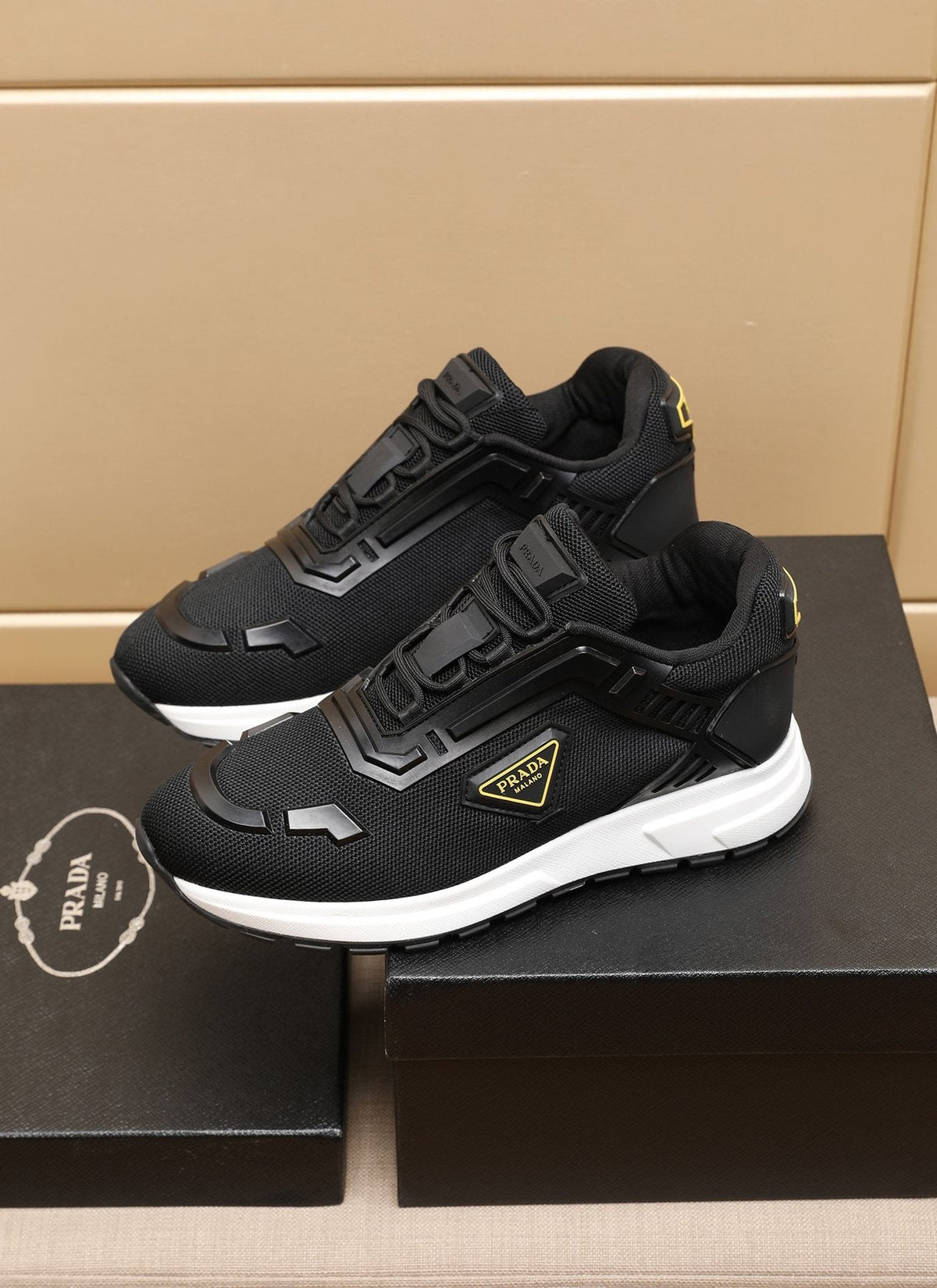 Prada Layered Platform Sneakers