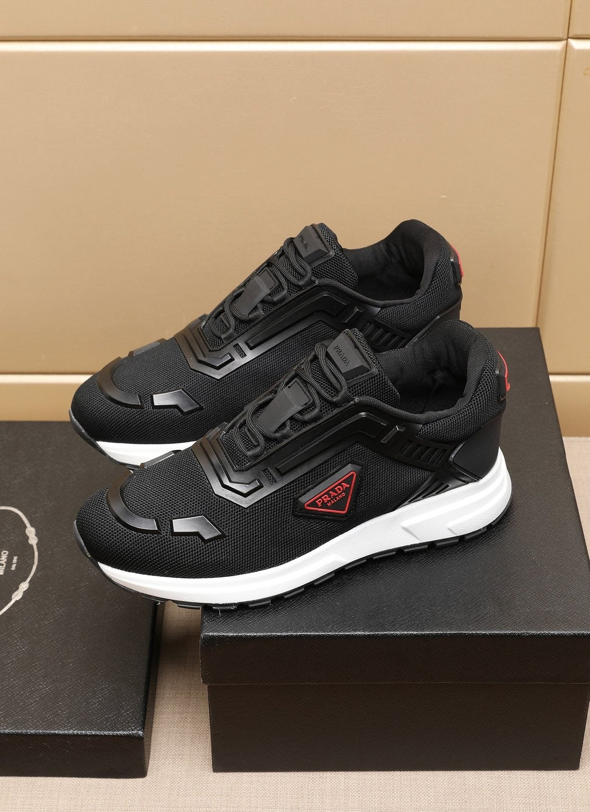 Prada Layered Platform Sneakers