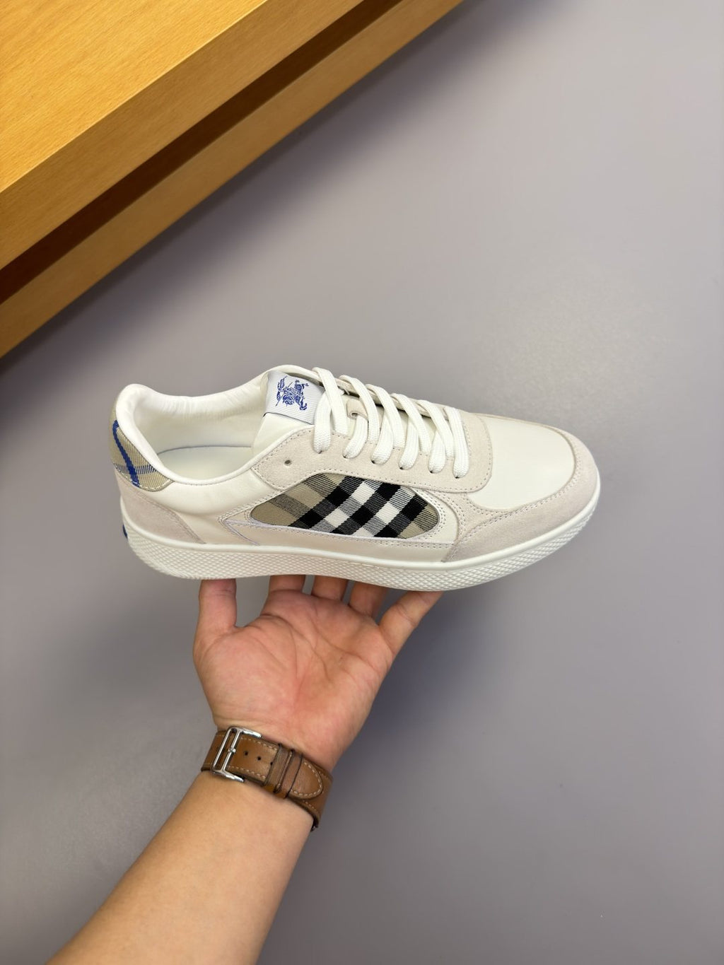 Burberry Check-Panel Low-Top Sneakers