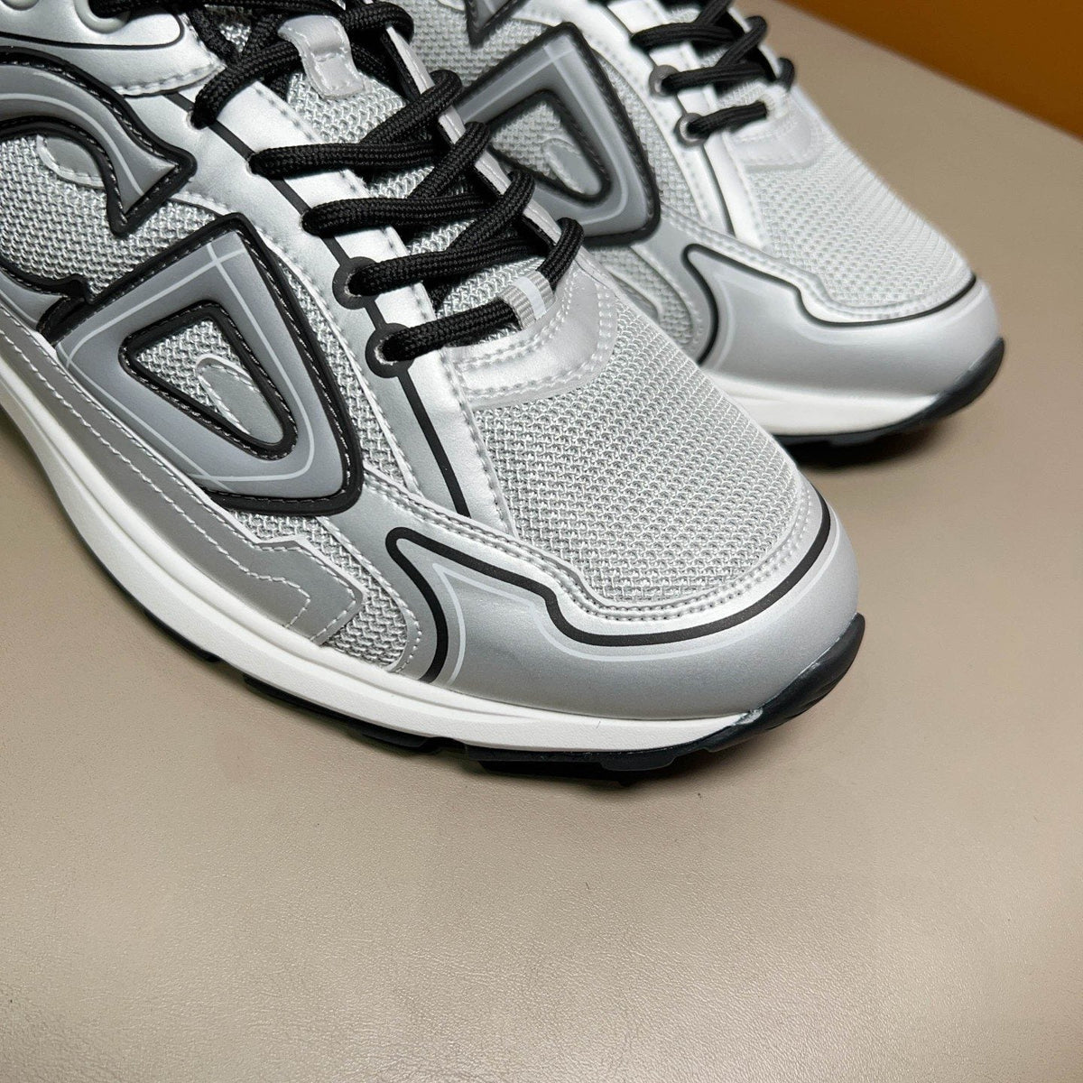 Dior Light Gray and Silver Sneakers