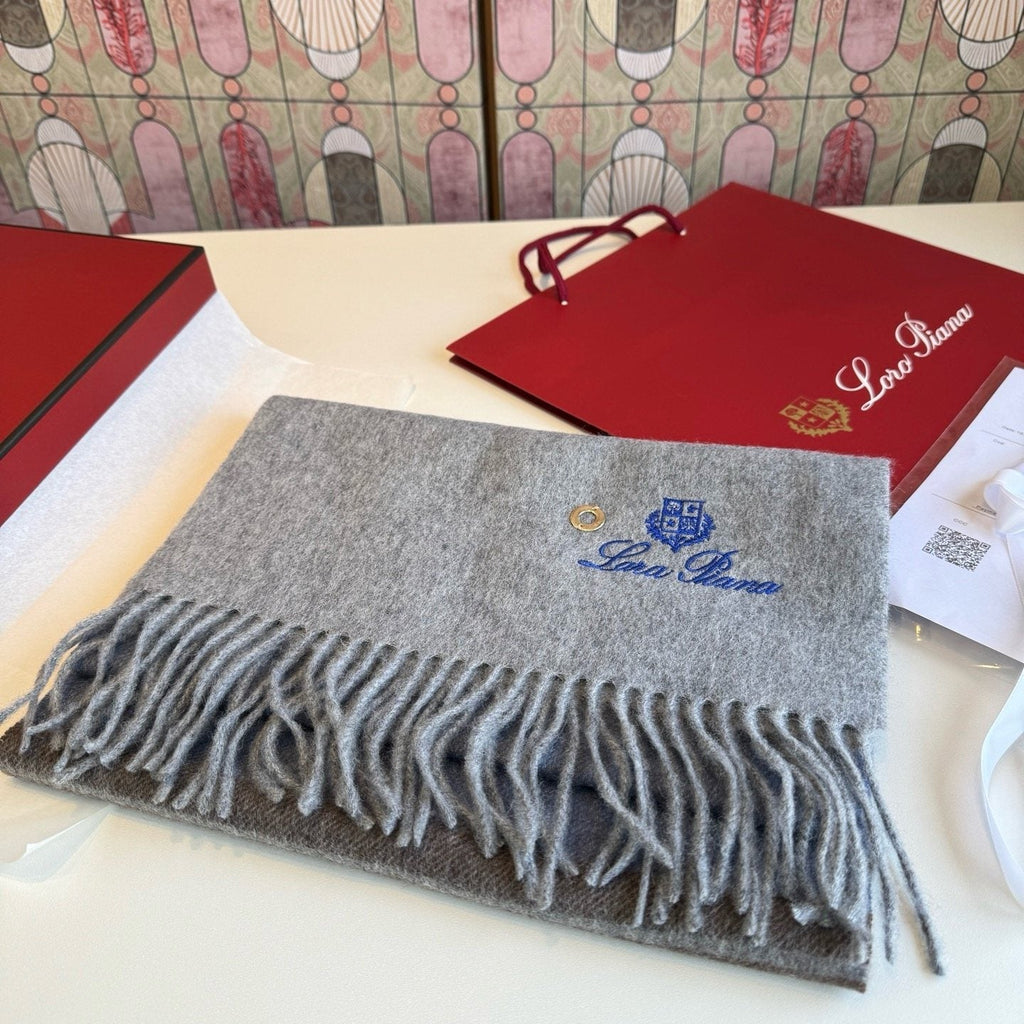 Loro Piana Reversible Fringed Cashmere Scarf