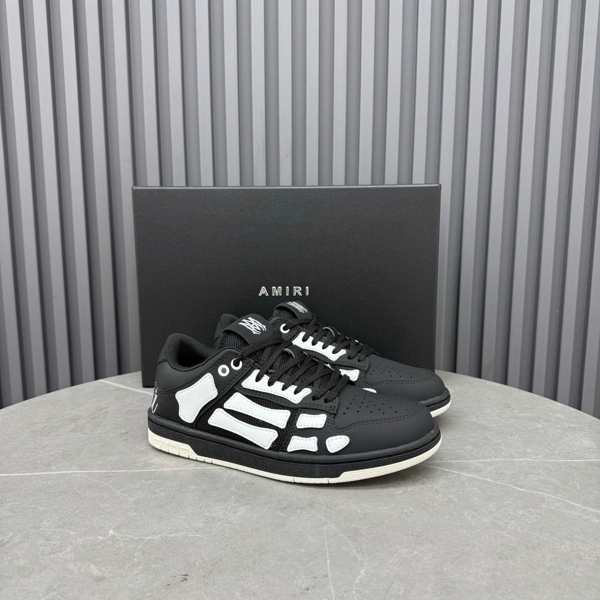 AMIRI Mint Green Paneled Low-Top Sneakers