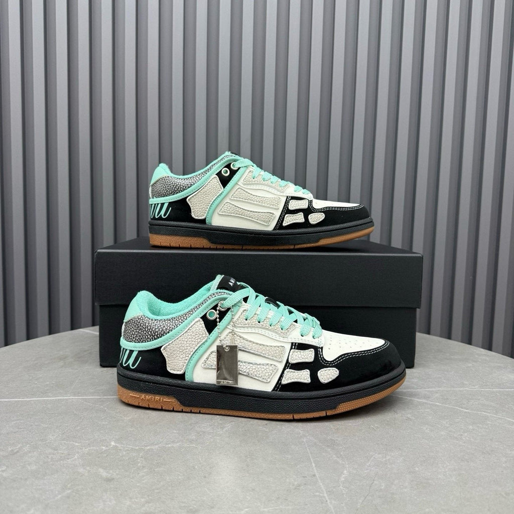 AMIRI Mint Green Paneled Low-Top Sneakers
