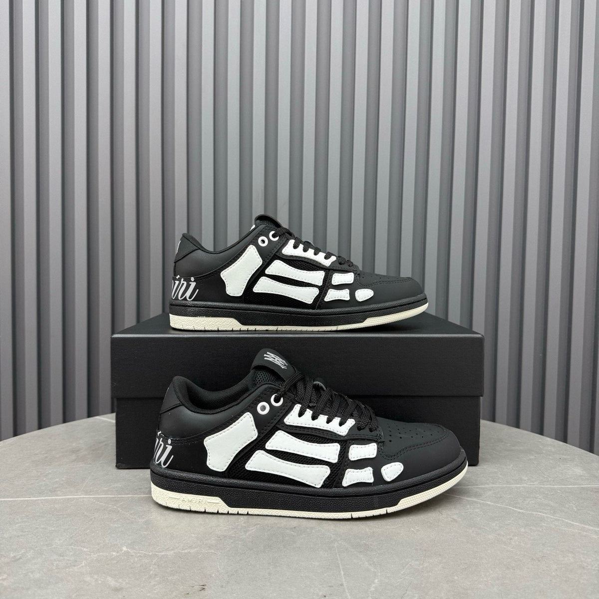 AMIRI Mint Green Paneled Low-Top Sneakers