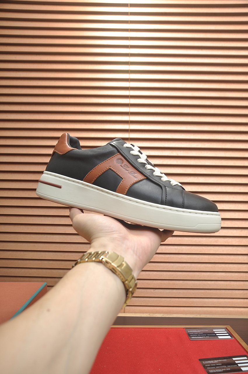 Loro Piana Low-Top Lace-Up Sneakers - Rubber Sole