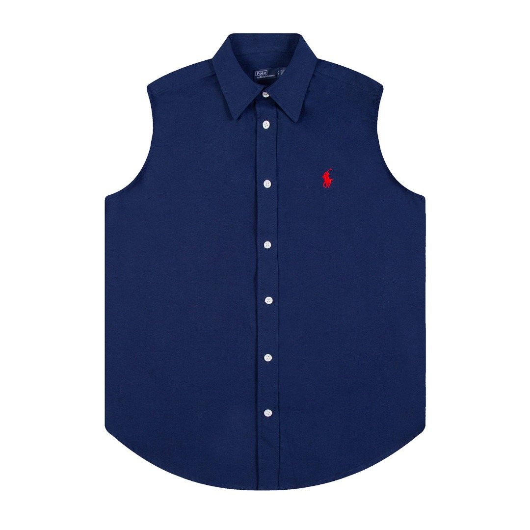 Ralph Lauren Sleeveless Oxford Button-Front Shirt