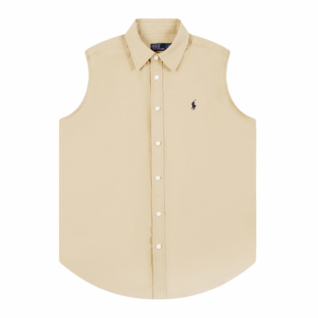 Ralph Lauren Sleeveless Oxford Button-Front Shirt