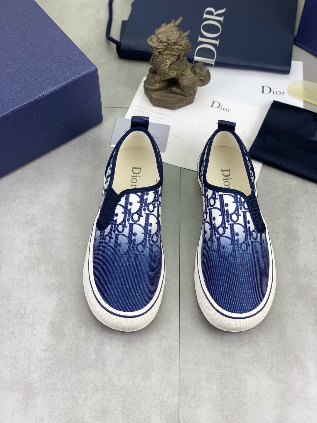 Dior Patterned Canvas Slip-On Shoes