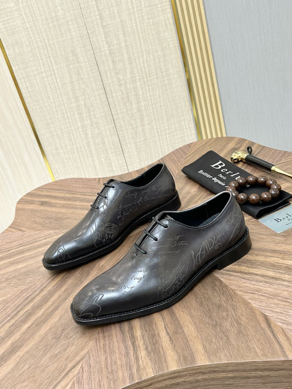 Berluti Burnished Lace-Up Dress Shoes