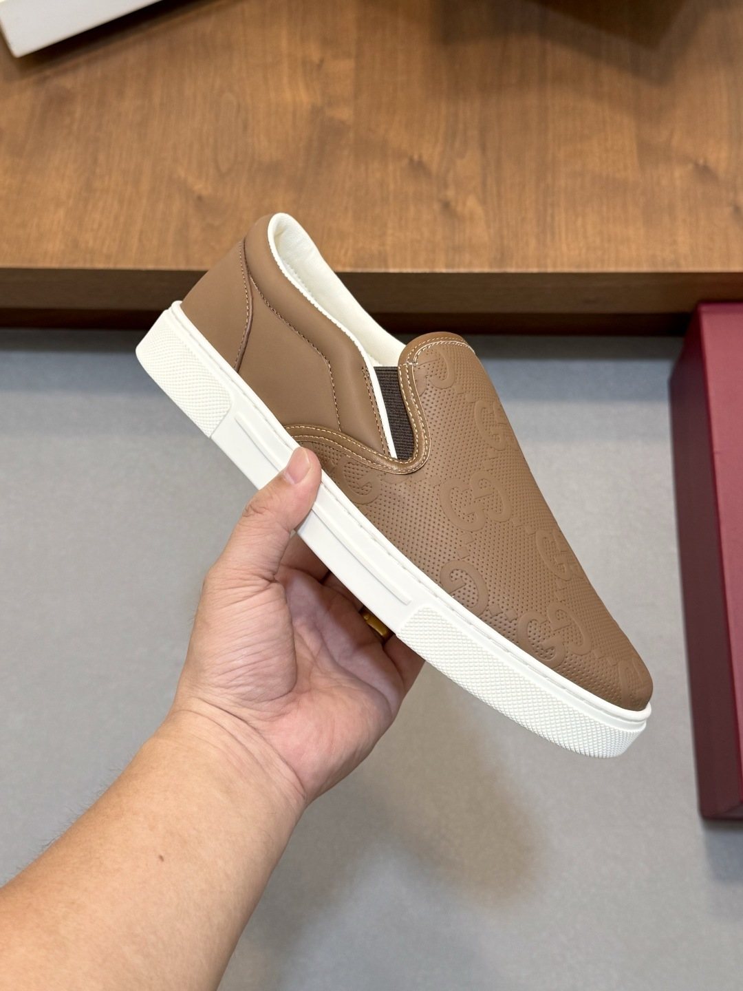 Gucci Embossed Slip-On Sneakers