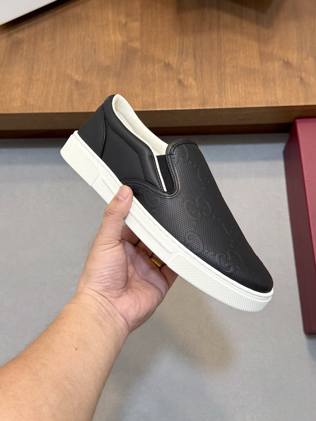 Gucci Embossed Slip-On Sneakers
