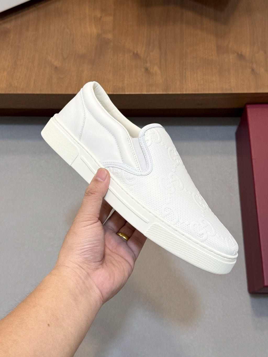 Gucci Embossed Slip-On Sneakers