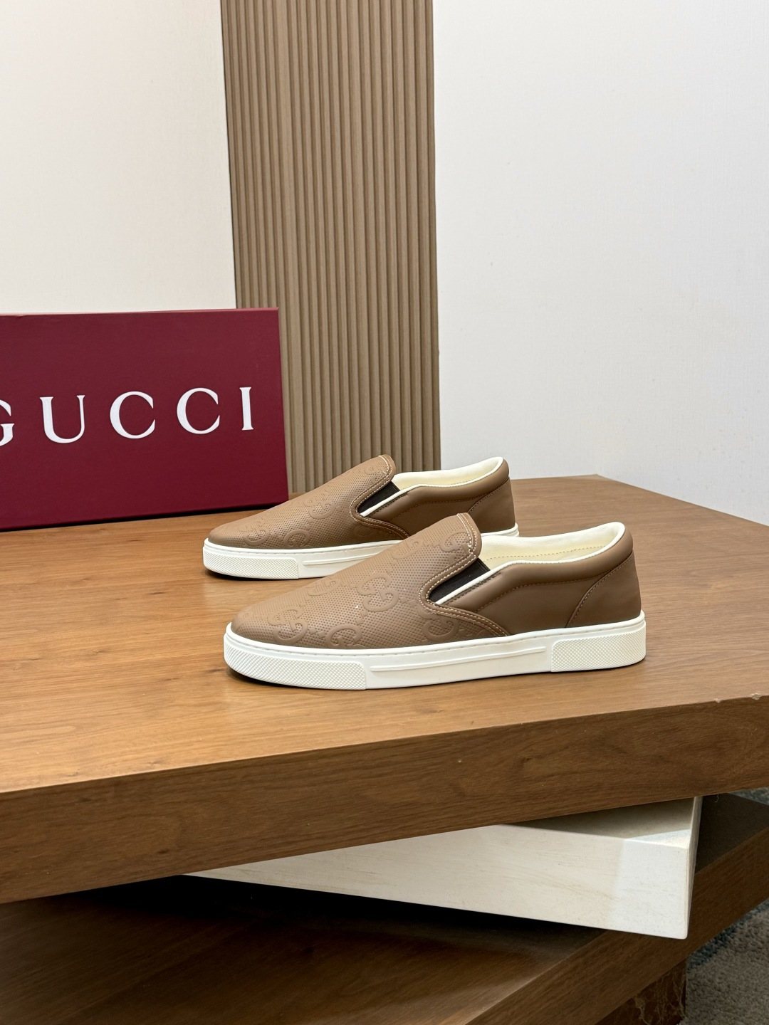 Gucci Embossed Slip-On Sneakers