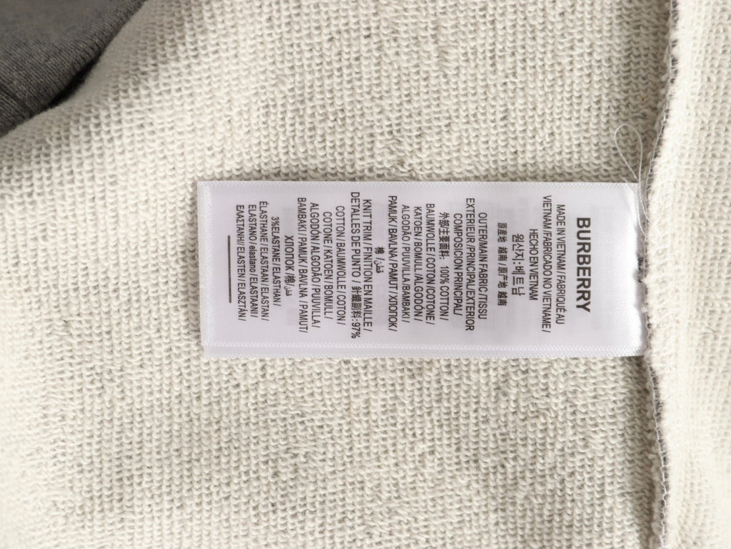 Burberry Check Tape Crewneck Sweatshirt - Gray